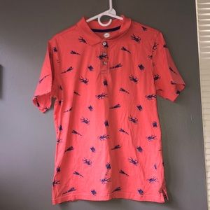 Little boys ocean themed quarter button up shirt